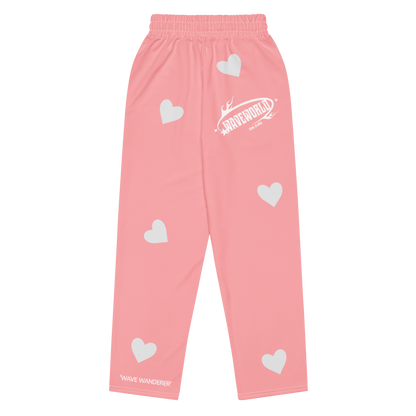 Heart Print Wide Leg Sweatpants