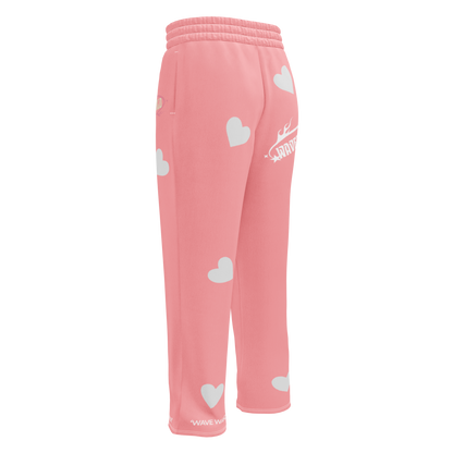 Heart Print Wide Leg Sweatpants