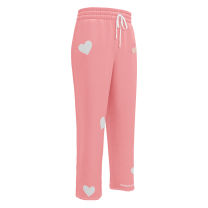 Heart Print Wide Leg Sweatpants