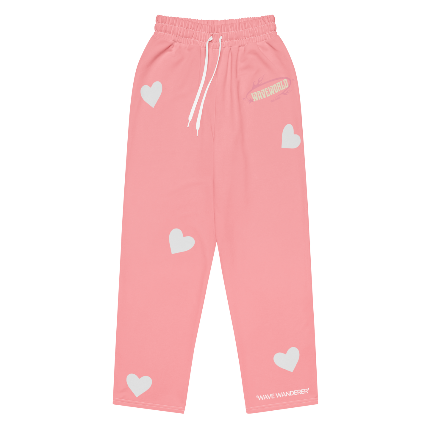 Heart Print Wide Leg Sweatpants