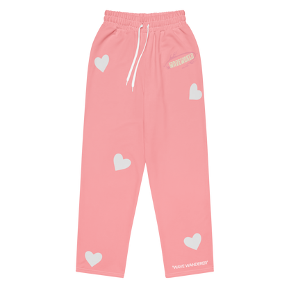 Heart Print Wide Leg Sweatpants