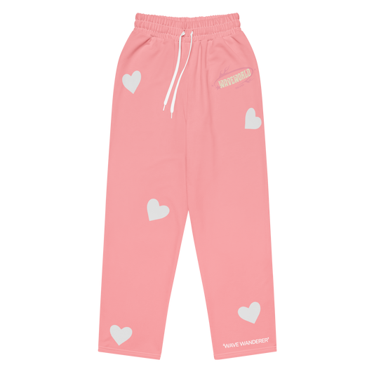 Heart Print Wide Leg Sweatpants